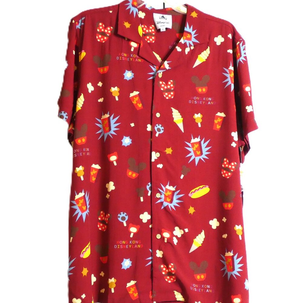 Disneyland Shirt Size XL Hong Kong Maroon Red Matching FAMILY Vacation Tops NWT